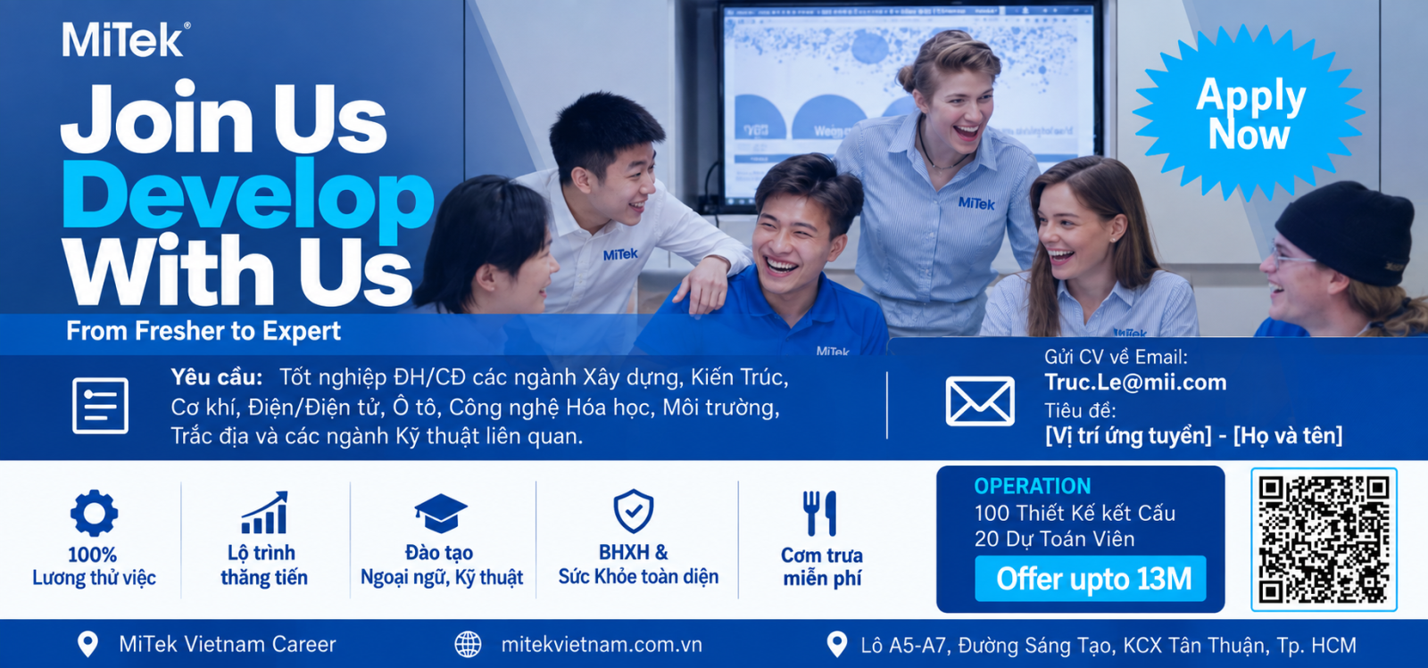 CƠ HỘI VIỆC LÀM - TUYỂN DỤNG - CÔNG TY MITEK VIETNAM
