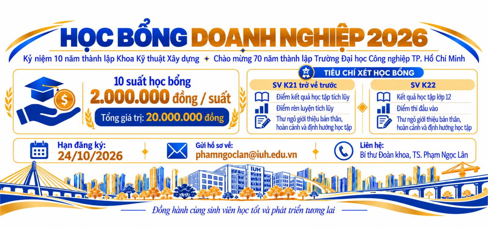 THÔNG BÁO XÉT HỌC BỔNG DOANH NGHIỆP NĂM 2026