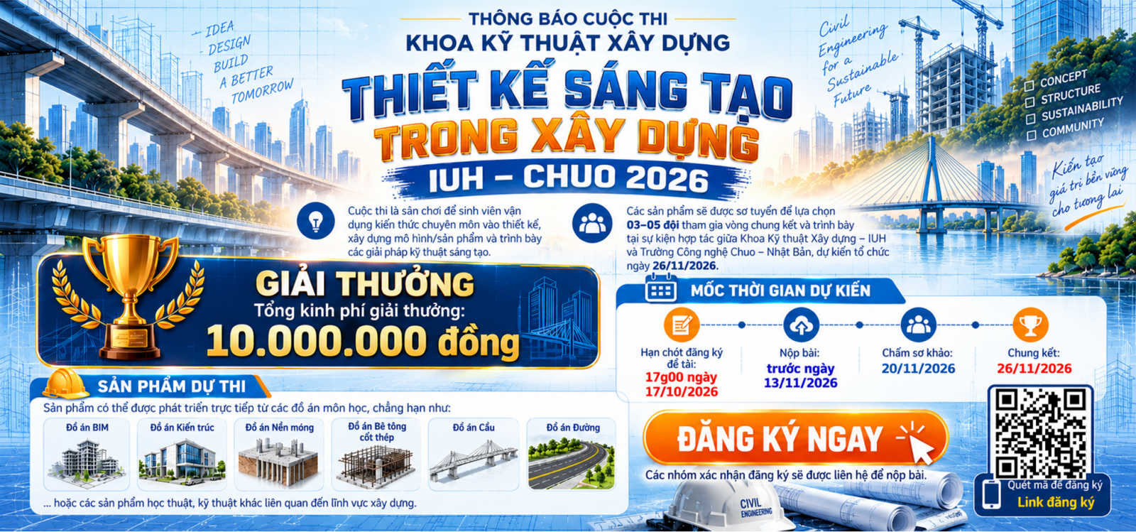 CUỘC THI “THIẾT KẾ SÁNG TẠO TRONG XÂY DỰNG IUH – CHUO 2026”